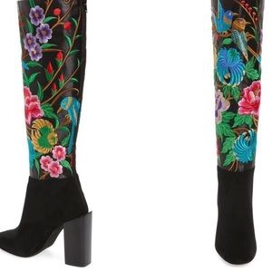 Jeffrey Campbell Embroidered Knee High Boots